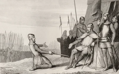 Henri I (1008-60) benådar sin bror Robert-Le-Vieux, från 