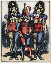 Historia om Dr. Pulcinella (Polichinelle). Trästick av Imaging Pellerin - Epinal, sd. Sent 1800-tal.