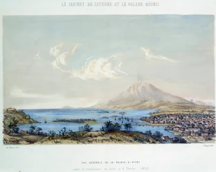 De franska koloniernas historia: allmän bild av Pointe a Pitre (Pointe-a-Pitre) i Guadeloupe (Antillerna) före jordbävningen den 8/02/1843