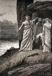 Människooffer av en druid - i "Histoire de France"" från de mest avlägsna tiderna fram till 1789" av M. Guizot