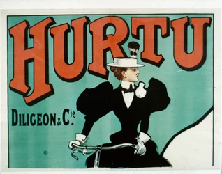Hurtu Cykelaffisch, endast övre halvan, ca 1899