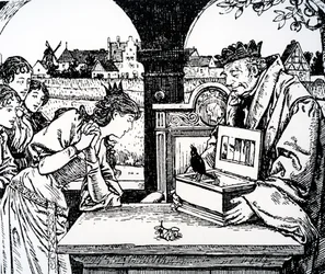 Illustration från Prinsessan och svinherden av HC Andersen