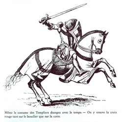 Illustration av en tempelriddare (gravyr)