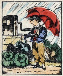 Illustration av berättelsen "" Veridique Historia om Jeannot Serinet "" Trästick av bildspråk Pellerin - Epinal, sd. Sent 1800-tal.