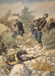 På Korsika: polis och gangster, illustration från Le Petit Journal: Supplement illustre, 1898