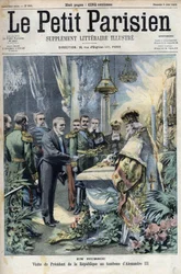 I Ryssland: besök av president Emile Loubet (1838-1929) i graven av Alexander III (1845-1894), Rysslands kejsare, i "Le petit Parisien""