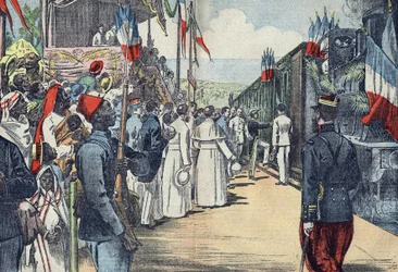 Invigning av järnvägen mellan Thies och Kayes till Senegal, början av 1900-talet