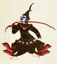 Indrajit (Ramayana-karaktär). I "" Tales of Cambodia"" av Auguste Pavie