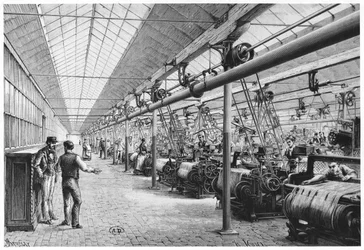 Industriell vävning i Bagatelle, 1884