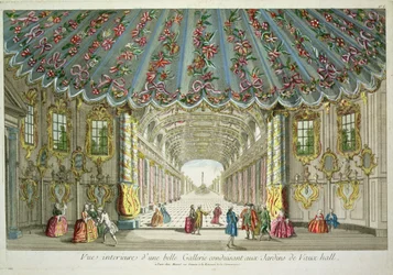 Interiör av ett galleri som leder till Vauxhall Gardens