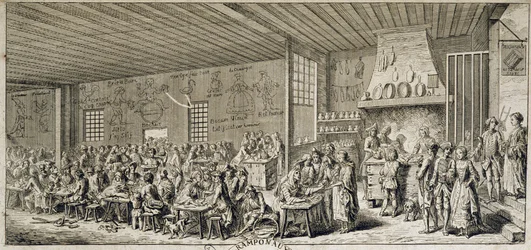 Interiör av en kabaré "" Ramponaux"", sd. 1700-talet
