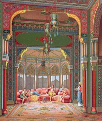 Interiör av ett harem i Turkiet, c.1880