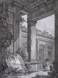 Interiör av Dianatemplet, Nimes, från Antiquities of France: Vol I, Monuments of Nimes
