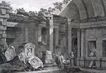 Interiör av Dianatemplet, Nimes, från Antiquities of France: Vol I, Monuments of Nimes