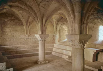 Interiör av kapitelhuset i cistercienserklostret, grundat 1146