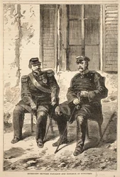 Intervju mellan Napoleon och Bismarck i Doncherry, illustration från Cassells historia om kriget mellan Frankrike och Tyskland, 1870-1871