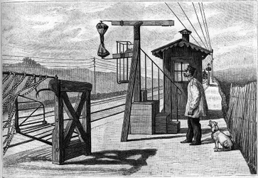 Den invigdes 1884 vid Pont sur Seine av Monseur Cochery (post- och telegrafminister). Gravyr i den berömda journalen "" La jeunesse""