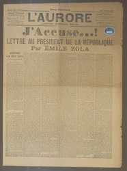JAnklagebrev av Emile Zola (1840-1902), publicerat i LAurore, 13 januari 1898 (tryckt)