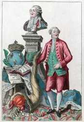 Jacques Necker (1732-1804) - Great Necker, din kloka försiktighet, kommer att göra våra hjärtan glada; du bringar tillbaka överflöd, under Ludvig XVI:s välbehag - överflödshorn -