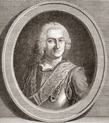 Jean-Baptiste François Desmarets, 1682 1762. Markis av Maillebois. marskalk av Frankrike. Från Les Heures Libres publicerad 1908.