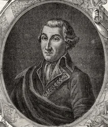 Jean Baptiste Camille Canclaux (1740-1817) från "Histoire de la Revolution Francaise" av Louis Blanc (1811-82)