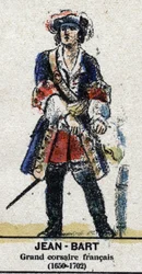 Jean Bart (1650-1702), fransk sjöman, korsär. I "" Galeriede Kings and Queens of France och berömda karaktärer från 1643 till 1895"" Bild av epinal.