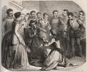 Julita Guagnini bad drottning Catherine de Medicis (Caterina de Medici) (1519-1589) att ta henne till hennes tjänst. Hon blev Louis de Bussy d