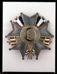 Juli Monarchy - Monarchy of July - Plaquet of the Grand Cross, Louis Philippe 1st: "" Honor et Homeland"" - (bild av Henrik IV) coll. Soldater från Antan