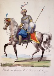 Khurde krigare vid gränserna mellan Persien och Georgien, deb 1800-talet