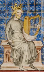 Kung David från Bible Historiale, ca 1360-70