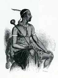 Kung Moshoeshoe I (ca 1786-1870) 1833 (gravyr)