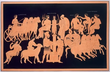 Kung Oenomaus, Hippodamia och olympiska gudar, publicerad 1808-10
