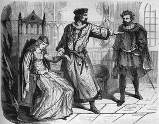 Kung Filip VI av Frankrike (Filip av Valois) (1293-1350) och hans hustru Blanche av Navarra (ca 1333-1398). Gravyr i «Prostitutionens och utsvävningarnas historia hos alla världens folk från antiken till nutid» av dr Th.-F. Debray.