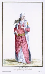 Kosem Sultan, (handfärgad gravyr)