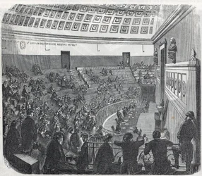 Paris School of Medicine - den stora amfiteatern - Gravyr i "Tableau-de-Paris" av Edmond Texier 1852