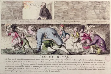 LEgout Royal karikatyr av den franska kungafamiljens flykt till Varennes den 21 juni 1791