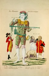 Den aristokratiska romaren, pub. 1789 (handfärgad gravyr)