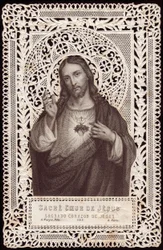 Spetskort med Jesu heliga hjärta, 1800-talet