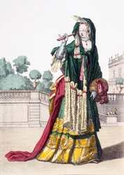 Ladys gröna sidensjal, 1650