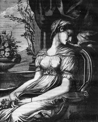 Lais, ursprungligen från Sicilien, tillfångatogs och fördes som slav till Korinth. Hon blev älskarinna till Aristippe, Demosthene och Diogene den cyniker. Gravyr i ”Prostitutionens och utsvävningens historia bland alla världens folk från antiken t.