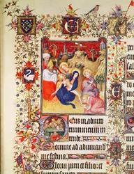 Lat 919 f.77 The Deposition of Christ, from the Grandes Heures of Duc de Berry, 1409