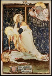 Lat 9471 f.135 The Deposition of Christ, gjord för Yolanda, änka efter Ludvig II av Anjou, känd under sin livstid som drottningen av Sicilien, från Grandes Heures de Rohan, 1418