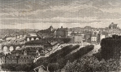 Laval - Mayenne - Pays de la Loire - gravyr i "La France illustrée: geografi, historia, statistisk administration" av V.A. Malt-Brown. 1884