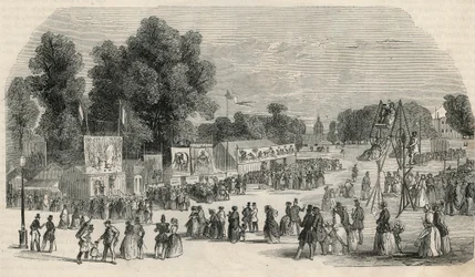 Le Carre Marigny i juni 1848 i Paris - Gravyr i "Tableau-de-Paris" av Edmond Texier 1852