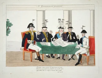 Le Gouvernement Provisoire, pub. 1814 (handfärgad gravyr)