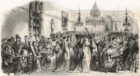 Grand Salon du cafe Frascati i Paris på 1800-talet - Gravyr i "Tableau-de-Paris"" av Edmond Texier 1852