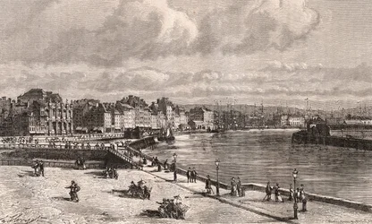 Le Havre - Normandie - gravyr i "La France illustree: geography, history, administration statistique" av V.A. Malt-brunt. 1884