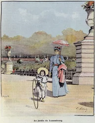 Le jardin du Luxembourg - i "Den lille fransmannen illustrerad" "av 1900-07-21.