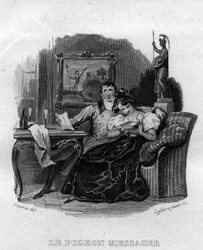 Budduvan Chanson de Beranger i "" Oeuvres completes"" (1834) av Pierre Jean de Beranger (1780-1857), fransk poet och låtskrivare.