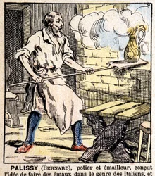 Keramikeremaljeren Bernard Palissy - bilder från Epinal, ed. Pellerin